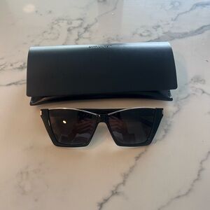 Saint Laurent SL 369 Kate 001 Black Cat-Eye Women's Sunglasses